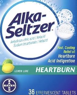 Alka-seltzer heartburn relief citric acid (anhydrous) 1000 mg / sodium bicarbonate 1940 mg ALKA SELTZER HR