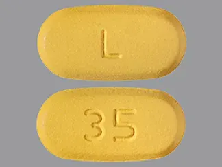 Pill L 35 Yellow Oval is Amlodipine Besylate and Valsartan
