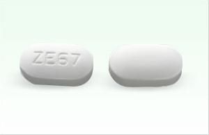 Pill ZE67 White Capsule/Oblong is Glipizide and Metformin Hydrochloride