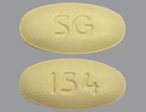 Pill SG 154 Yellow Oval is Atorvastatin Calcium