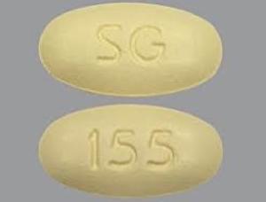 Pill SG 155 Yellow Oval is Atorvastatin Calcium