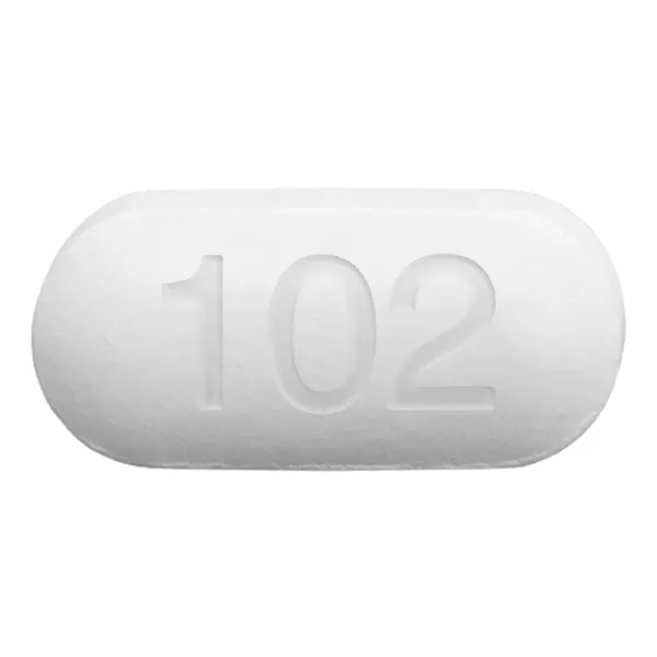Pill 102 White Capsule/Oblong is Metformin Hydrochloride Extended-Release