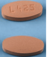 Pill L425 Pink Oval is Lacosamide