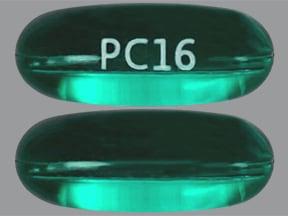 Pill PC16 Green Capsule-shape is Ibuprofen