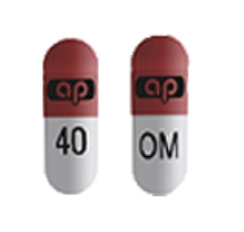 Omeprazole and sodium bicarbonate 40 mg / 1100 mg ap OM 40