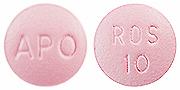 Pill APO ROS 10 Pink Round is Rosuvastatin Calcium