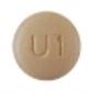 Pill M U1 Beige Round is Rosuvastatin Calcium