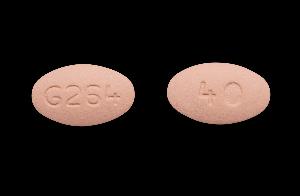 Pill G264 40 Pink Oval is Rosuvastatin Calcium