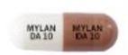 Pill MYLAN DA 10 MYLAN DA 10 Brown & White Capsule/Oblong is Dextroamphetamine Sulfate Extended-Release