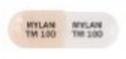 Pill MYLAN TM 100 MYLAN TM 100 Peach & White Capsule/Oblong is Temozolomide