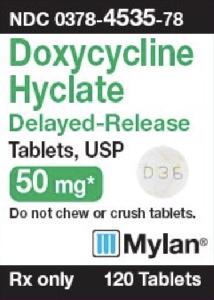 Doxycycline hyclate delayed-release 50 mg M D36