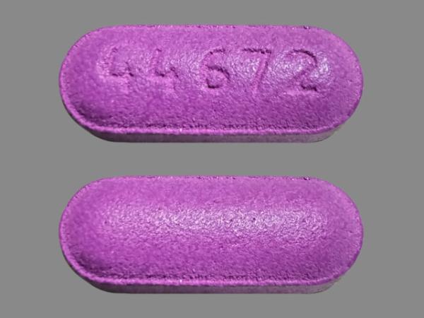 Pill 44 672 Purple Oval is Diphenhydramine Hydrochloride