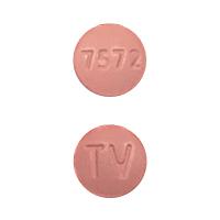 Pill TV 7572 Pink Round is Rosuvastatin Calcium