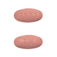 Pill TV 7573 Pink Oval is Rosuvastatin Calcium