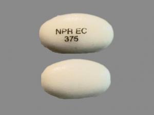 Pill NPR EC 375 White Elliptical/Oval is Naproxen Delayed Release