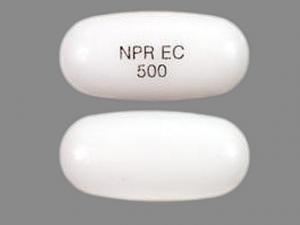Pill NPR EC 500 White Capsule-shape is Naproxen Delayed Release