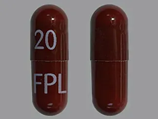 Pill 20 FPL Maroon Capsule/Oblong is Piroxicam
