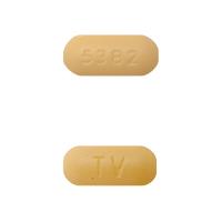 Pill TV 5382 Yellow Capsule/Oblong is Abacavir Sulfate and Lamivudine