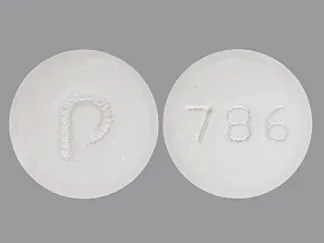Pill p 786 White Round is Amlodipine Besylate, Hydrochlorothiazide and Olmesartan Medoxomil