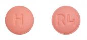 Pill H R4 Pink Round is Rosuvastatin Calcium