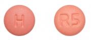 Pill H R5 Pink Round is Rosuvastatin Calcium