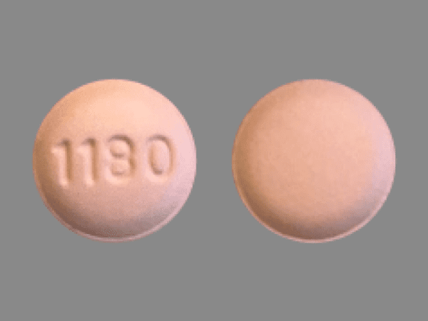 Pill 1180 Pink Round is Rosuvastatin Calcium