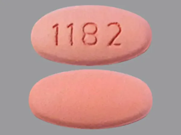 Pill 1182 Pink Oval is Rosuvastatin Calcium