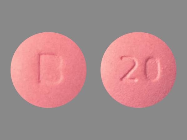 Pill B 20 Pink Round is Rosuvastatin Calcium