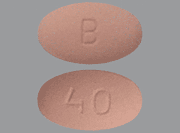 Pill B 40 Pink Oval is Rosuvastatin Calcium