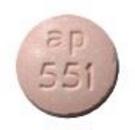 Pill ap 551 Pink Round is Albenza (Chewable)
