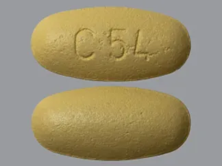 Pill C54 Yellow Oval is Amlodipine Besylate, Hydrochlorothiazide and Olmesartan Medoxomil