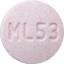 Pill ML 53 Pink Round is Candesartan Cilexetil