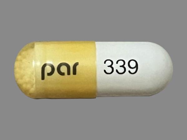 Pill par 339 White & Yellow Capsule/Oblong is Dexmethylphenidate Hydrochloride Extended Release