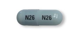 Pill N26 N26 Blue Capsule/Oblong is Acetaminophen, Butalbital and Caffeine