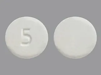 Pill 5 White Round is Rizatriptan Benzoate (Orally Disintegrating)