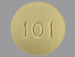 Pill 101 Yellow Round is Zolmitriptan