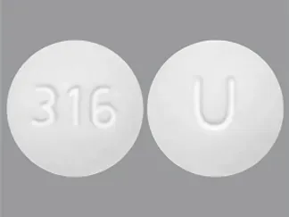Pill U 316 White Round is Rizatriptan Benzoate
