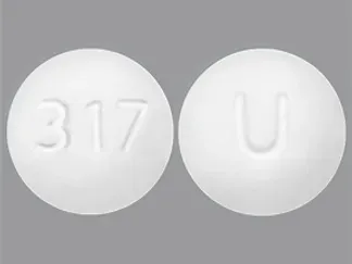 Pill U 317 White Round is Rizatriptan Benzoate