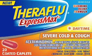 Theraflu ExpressMax Daytime Severe Cold & Cough acetaminophen 325 mg / dextromethorphan hydrobromide 10 mg / phenylephrine hydrochloride 5 mg (1143D)