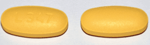 Pill L347 Yellow Oval is Hydrochlorothiazide and Olmesartan Medoxomil