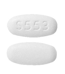 Pill S553 is Hydrochlorothiazide and Olmesartan Medoxomil 25 mg / 40 mg