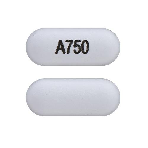 Pill A750 White Capsule/Oblong is Naproxen Sodium Extended-Release