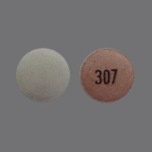 Pill 307 Red & White Round is Zolpidem Tartrate Extended-Release