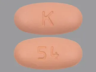 Pill K 54 Pink Oval is Hydrochlorothiazide and Olmesartan Medoxomil