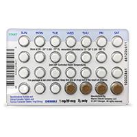 Ethinyl estradiol and norethindrone acetate (chewable) ferrous fumarate 75 mg WC 624