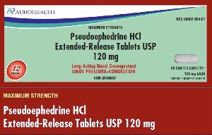 Pseudoephedrine hydrochloride extended-release 120 mg T 70