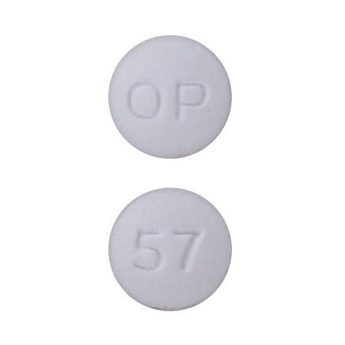 Pill OP 57 White Round is Pitavastatin Calcium