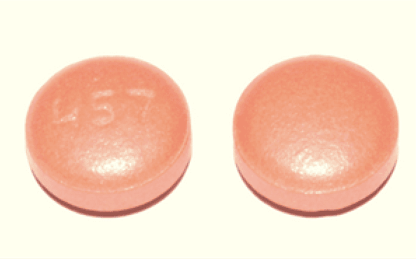 Pill 457 Red Round is Amlodipine Besylate and Olmesartan Medoxomil