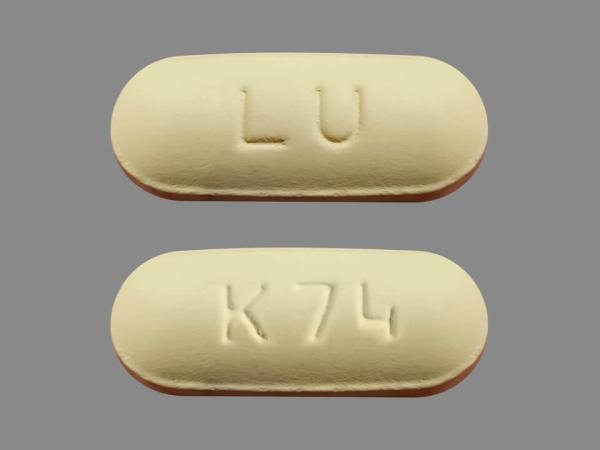 Pill LU K74 Yellow Capsule/Oblong is Quetiapine Fumarate Extended-Release