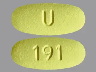Pill U 191 Yellow Oval is Hydrochlorothiazide and Losartan Potassium